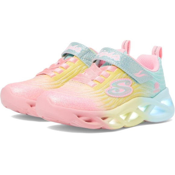 NWT Girls Sketchers Brights Swirl Colors Light-up Sneakers- hot pink/multi 1.5 - Picture 5 of 6